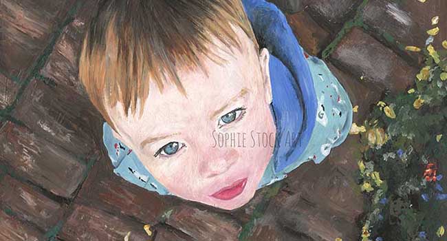 Wide Eyes - A4 Head & Shoulders on paper, Landscape, Commission Project